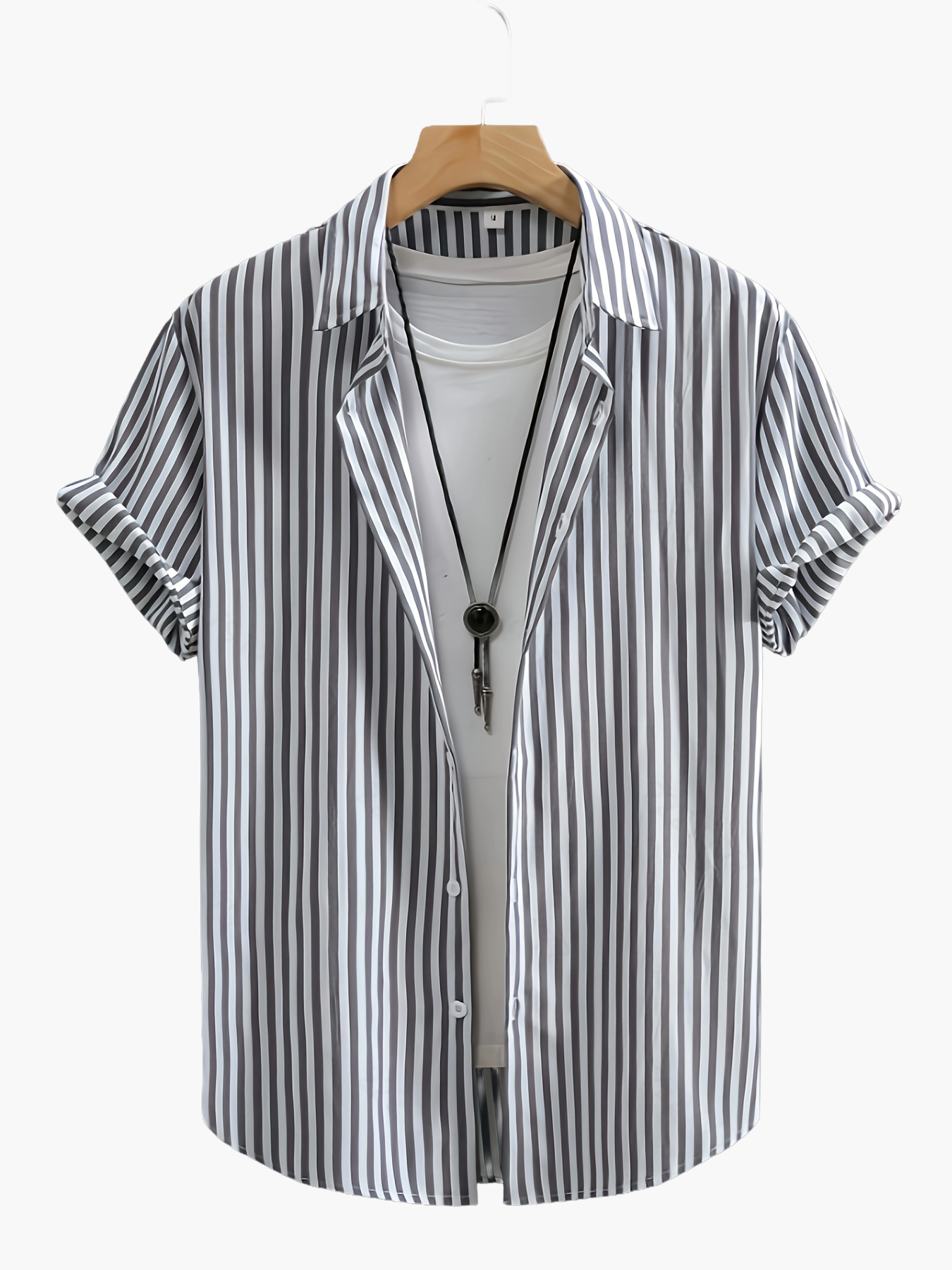 Herr Skjorta Kortärmad Randig Sommar Casual Stil