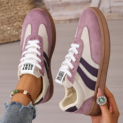 Dam Sneakers Retro Stil Vardagsträningsskor Avslappnad Komfort