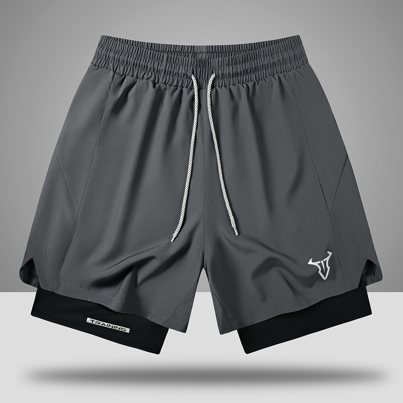 Herr Träningsshorts Sport Regular Fit med Fickor och Geometriskt Mönster