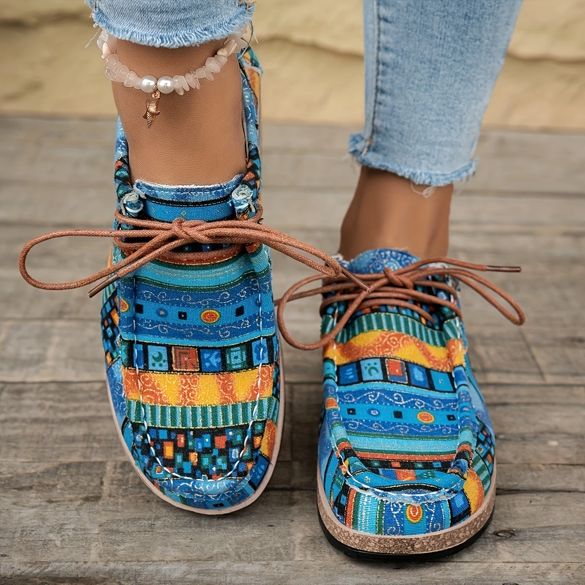 Damloafers med vintageinspirerat mönster – Bekväma vardagsskor med brogue-detaljer