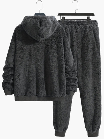 Herrarnas mysiga tvådelade lounge-set med huva – avslappnad höst/vinter-outfit