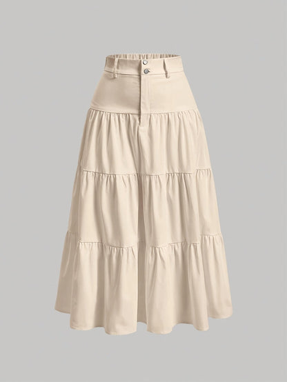 Dam Kjol A-linje Elegant Hög Midja Vår/Sommar
