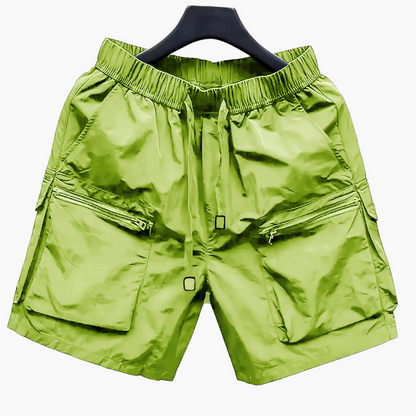 Herrarnas avslappnade cargoshorts med stora fickor och dragkedja – trendig streetwear för vardag och fritid