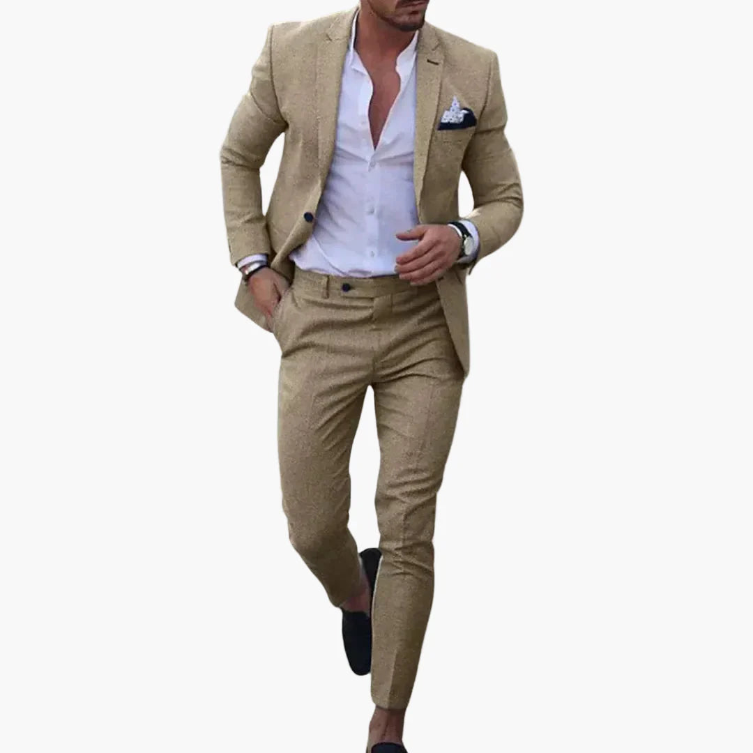 Herr Slim Fit Kostym – Modern Stilfull Tvådelad Kostym för Fest och Arbete