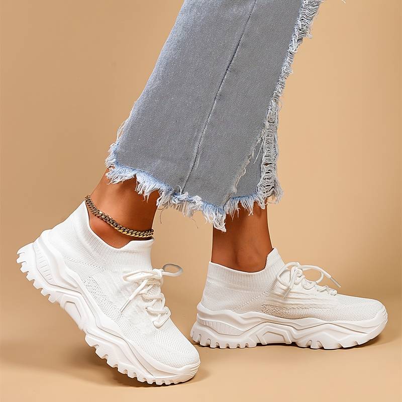 Dam Sneakers Sportiga Chunky Walkingskor för Komfort och Smärtlindring