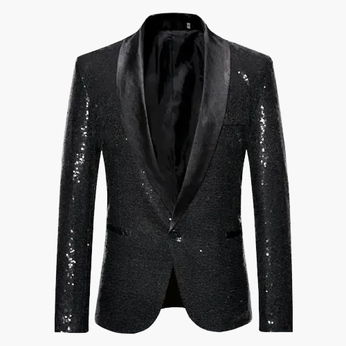 Herr Paljettkavaj Fest Blazer Slim Fit Partykläder