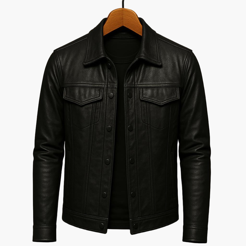 Herrjacka – Klassisk Moto-Stil för Modern och Självsäker Look