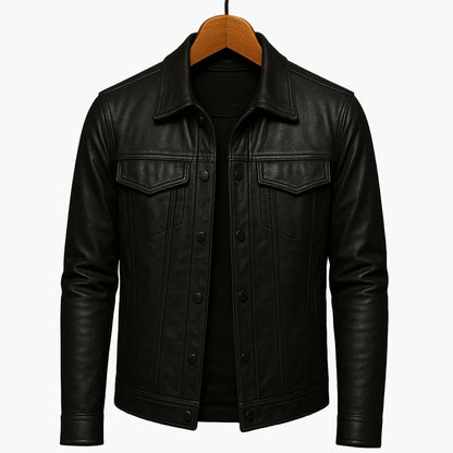 Herrjacka – Klassisk Moto-Stil för Modern och Självsäker Look
