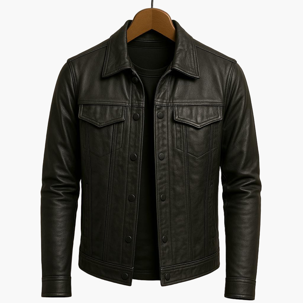 Herrjacka – Klassisk Moto-Stil för Modern och Självsäker Look