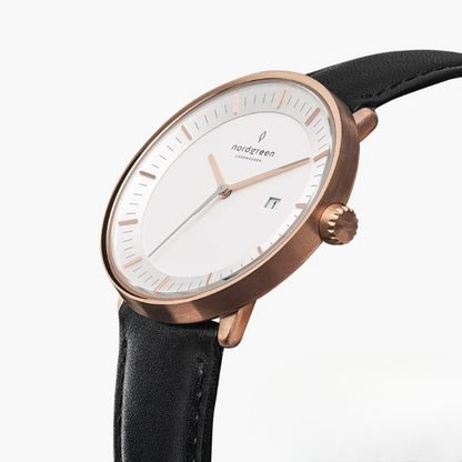 Charlotte – Unisex filosofklocka med konstläderarmband