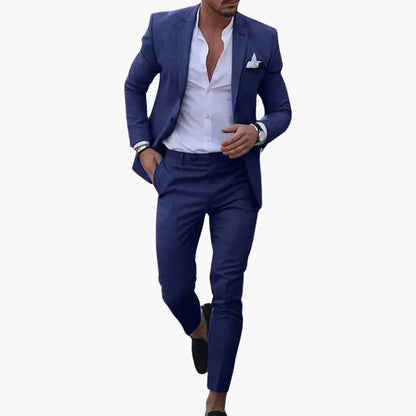 Herr Slim Fit Kostym – Modern Stilfull Tvådelad Kostym för Fest och Arbete