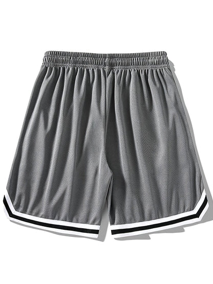 Herr Sportiga Basketshorts med Los Angeles-tryck, Löst Passform, Perfekt för Träning och Fritid
