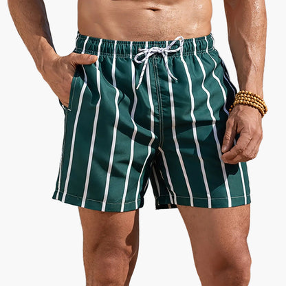 Herrarnas strandshorts med randigt mönster – avslappnad stil för sommar och semester