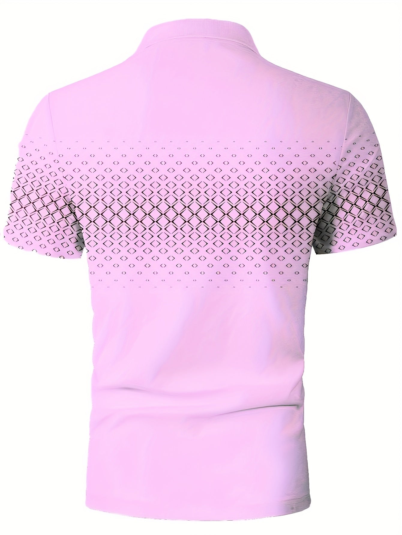 Herr Pikétröja med Modern Geometrisk Design – Casual Stil för Sommar