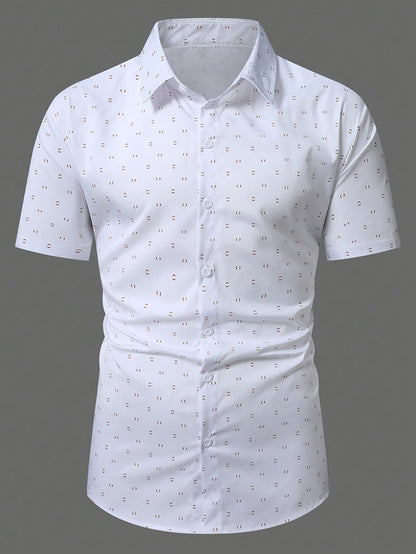 Herrskjorta Kortärmad Modern Business Casual Mönstrad Skjorta för Sommar