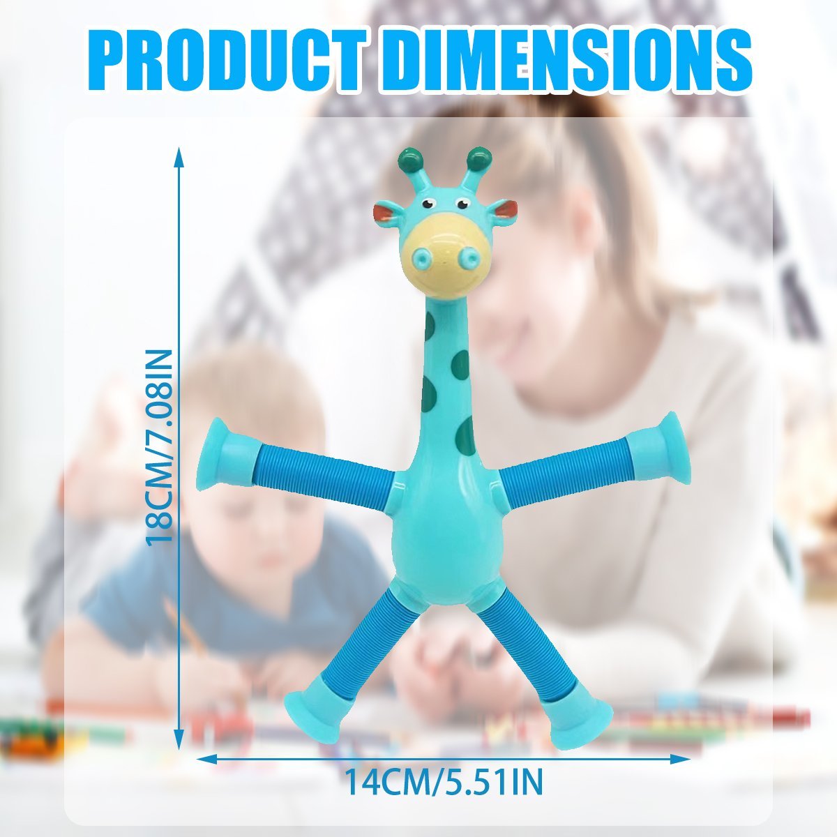 Barnleksak Giraff, Sugekopp & Teleskopisk Rör, Fidget Deformation, Pedagogisk Stressleksak