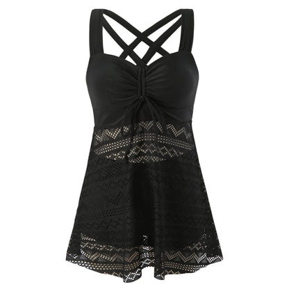 Leanne – Laced One Piece Backless Conservative Spa Bikini