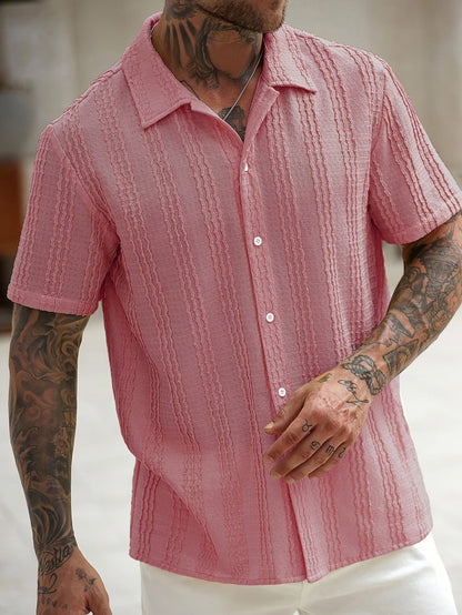 Herr Skjorta Kortärmad Randig Sommar Casual Weekendstil