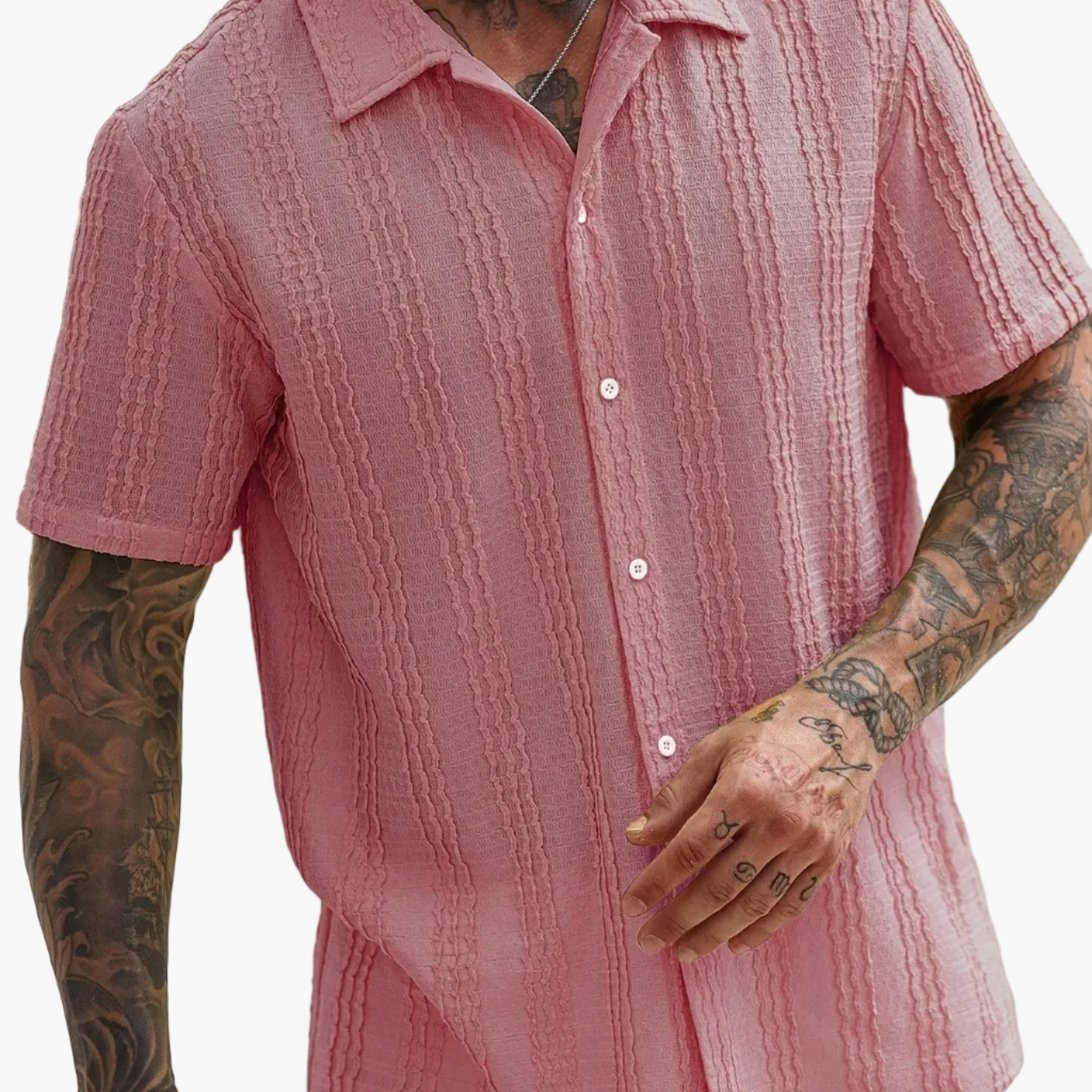 Herr Skjorta Kortärmad Randig Sommar Casual Weekendstil