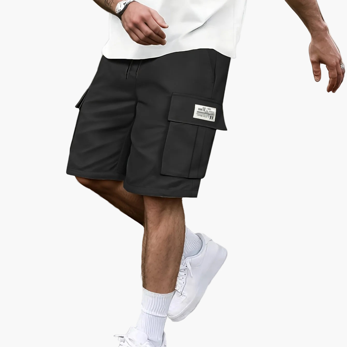 Herr Cargo Shorts Med Fickor – Avslappnad Urban Stil För Vardag och Träning