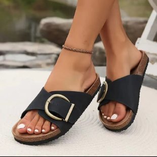 Dam Sandaler med Stor Spänne Slip-in Komfort Fritidsskor