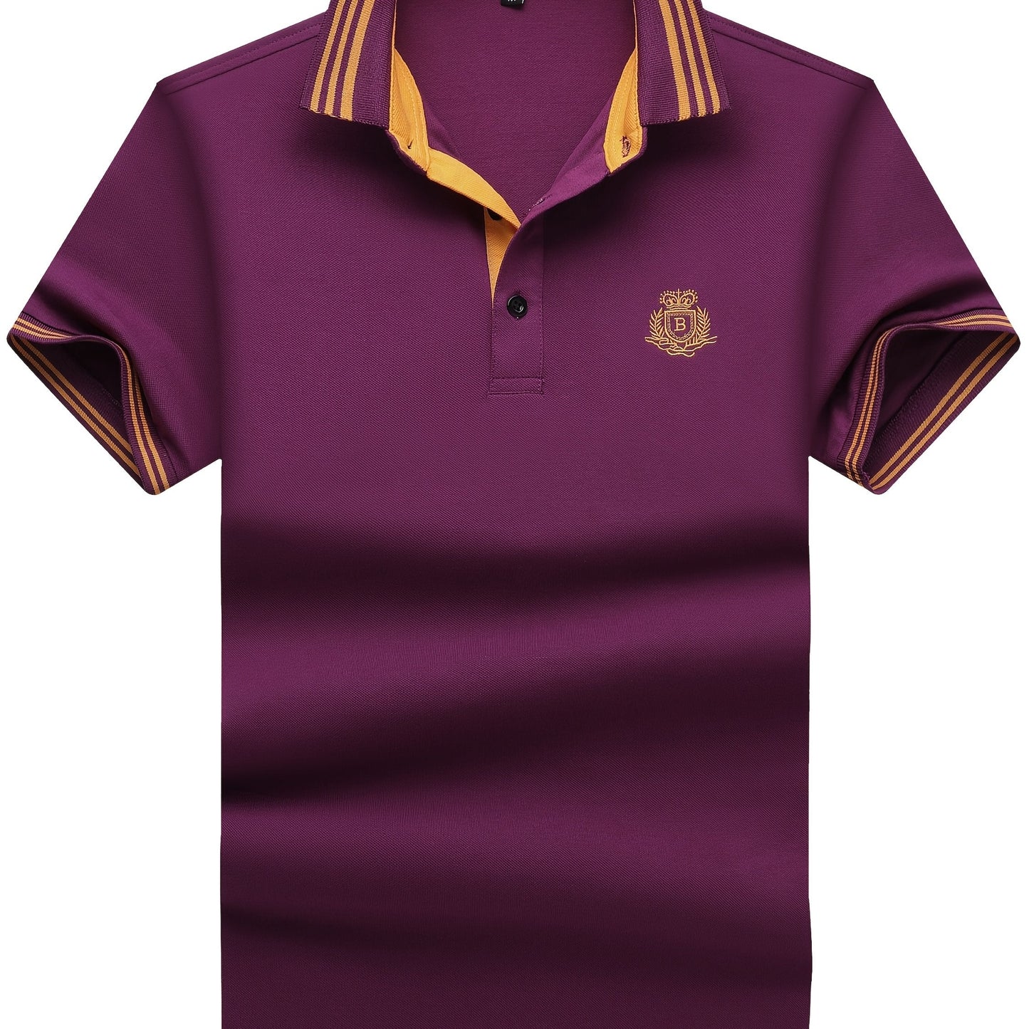 Herr Pikétröja med Sportig Klassikerstil och Broderad Bröstlogotyp – Perfekt för Fritid och Golf