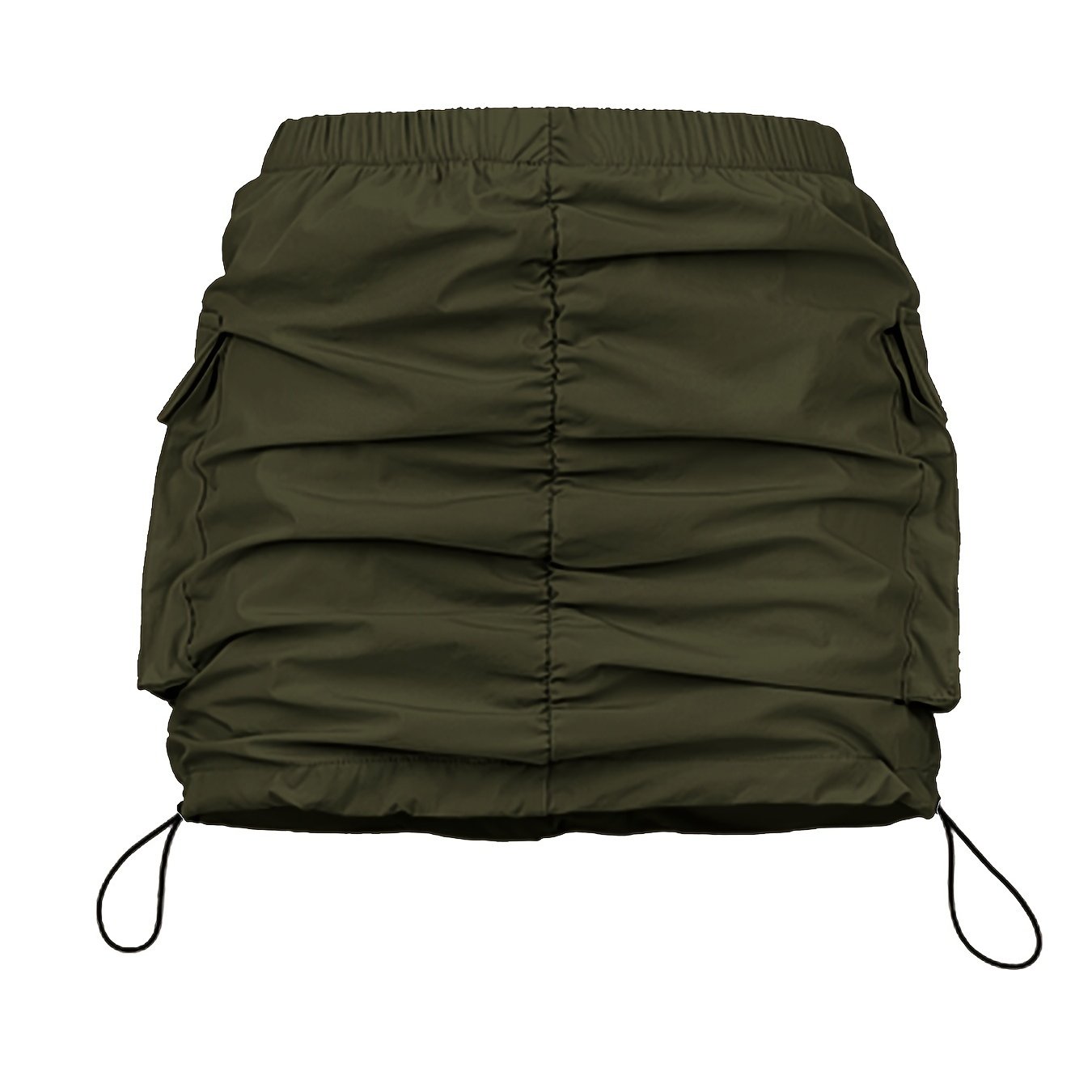 Dam Utility Minikjol med Rynk och Dragsko – Streetwear Stil och Funktionell Design