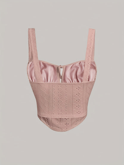 Dam Bustier Top med Knytning – Feminint och Trendigt Modeplagg för Vår och Sommar