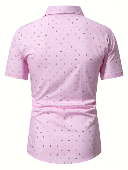 Herrskjorta Kortärmad Modern Business Casual Mönstrad Skjorta för Sommar