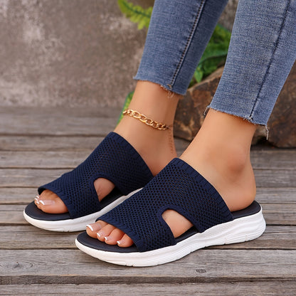 Damers sportiga slip-in sandaler med andningsfunktion och modern komfort för vardag och fritid