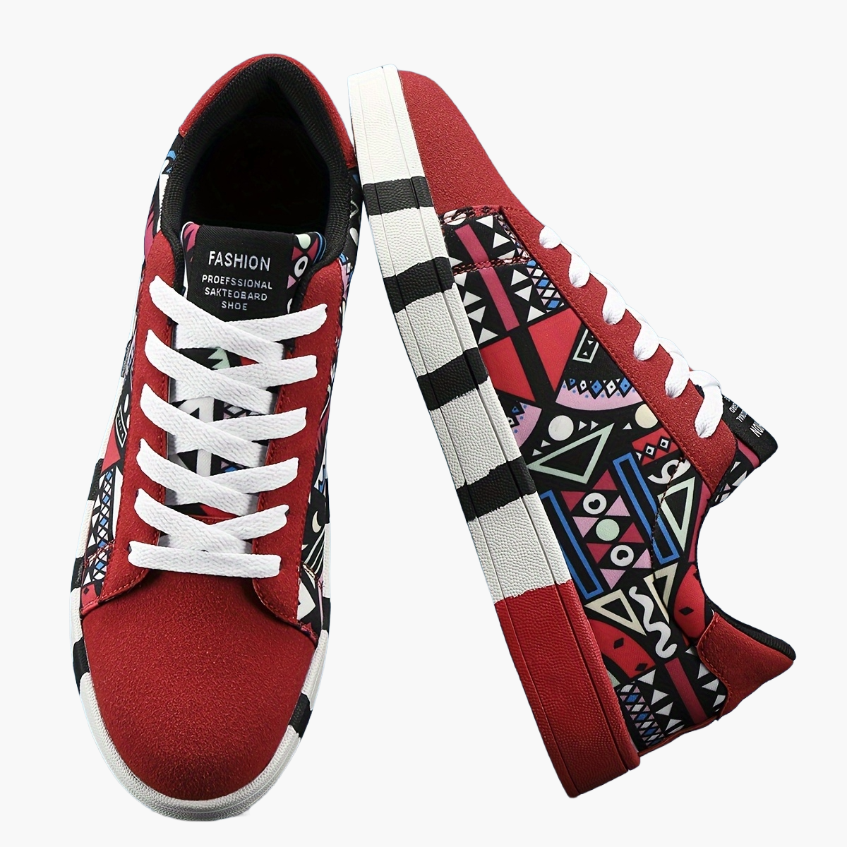 Herr Sneakers Streetwear Geometriskt Mönster Trendiga Fritidsskor