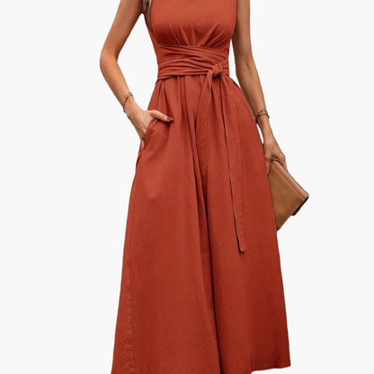 Dam Jumpsuit Elegant Ärmös Vid Benslut Sommar Fest och Vardag