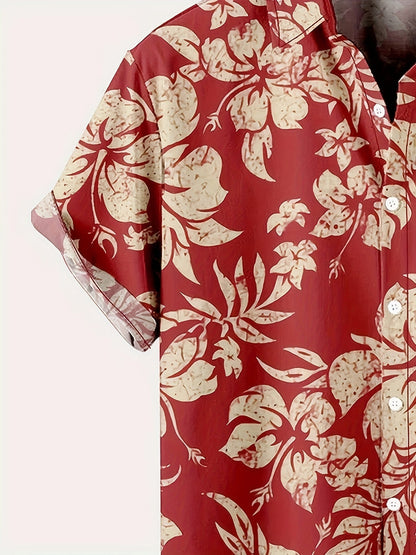 Herr Skjorta Hawaii-Style Blommig Kortärmad Sommar Semester