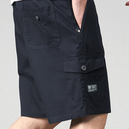 Herrarnas avslappnade cargoshorts med fickor för vardag och fritid