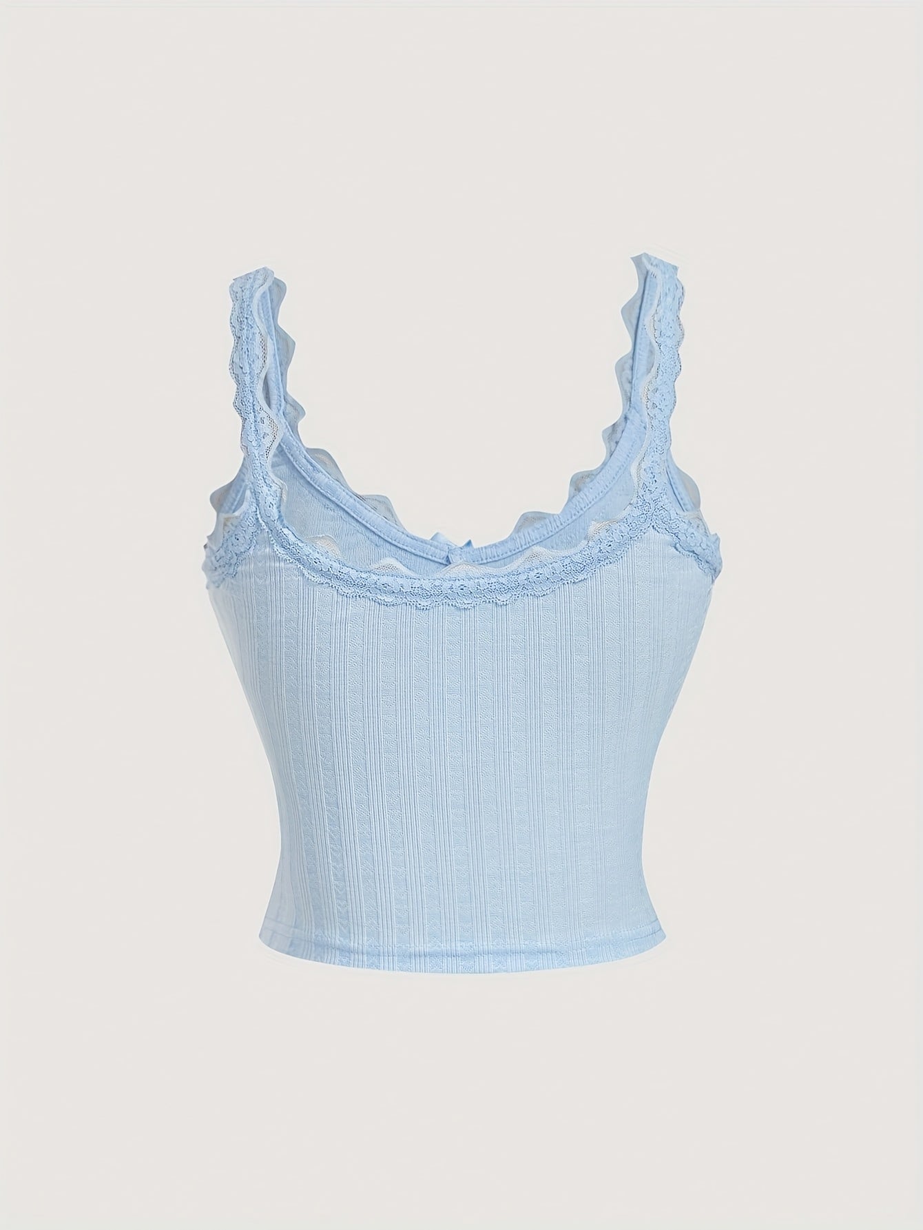 Damlinne Coquette Stil Vintage-Inspirerad Volang med Spetsdetaljer och Rosett