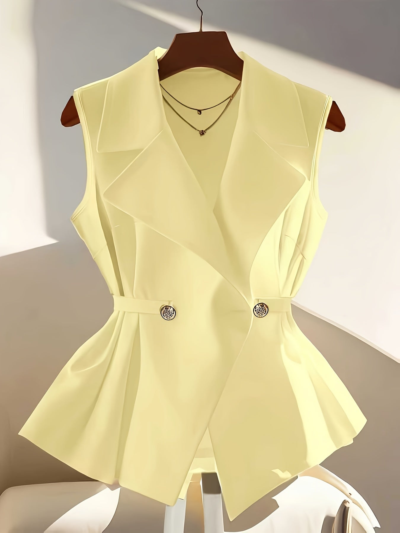 Dam Väst Kavaj Elegant Skräddarsydd Chic Kontorsstil