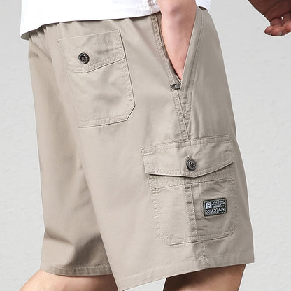 Herrarnas avslappnade cargoshorts med fickor för vardag och fritid