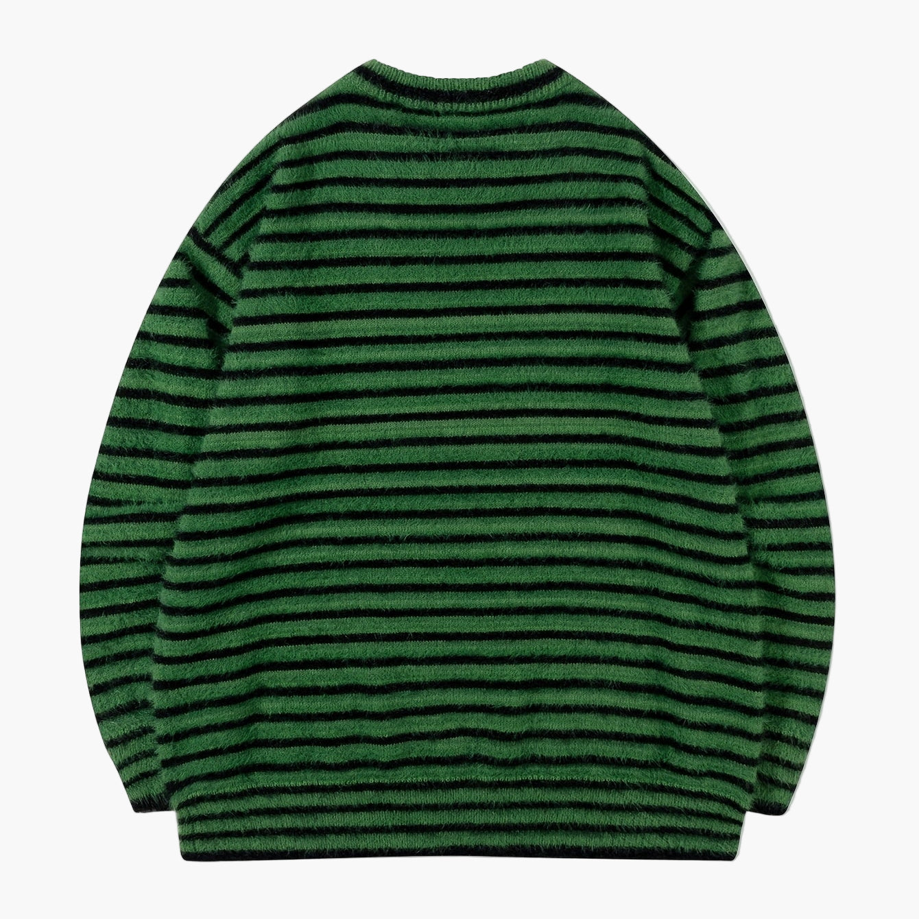 Herr Streetwear Randig Stickad Oversized Tröja – Perfekt för Höst och Vinter