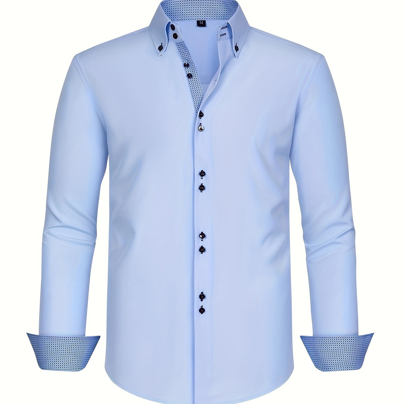 Herrskjorta Elegant Affärslook Långärmad Slim Fit – Perfekt för Kontor och Fest