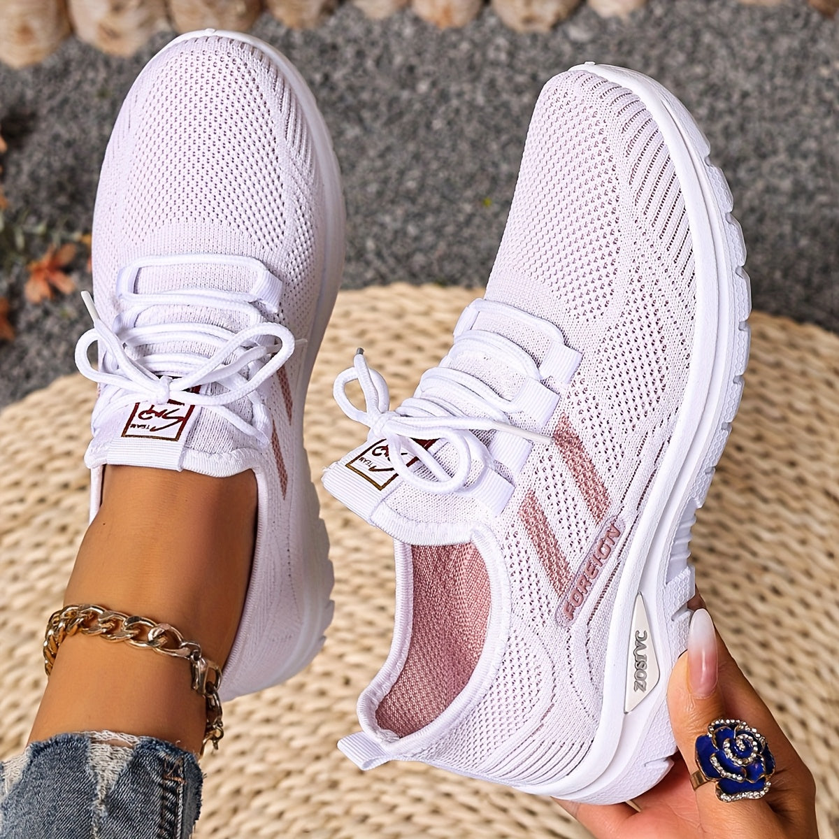 Dam Sneakers Sportiga Låga Löparskor Vardagsstil