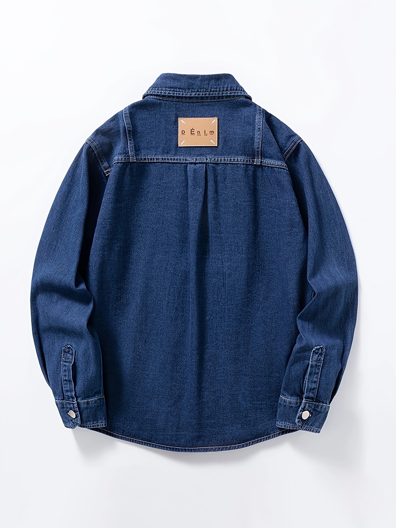 Herr Overshirt Denim – Avslappnad Skjortjacka för Vardag och Fritid