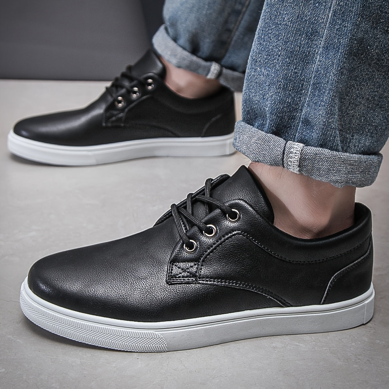 Herr Sneakers Sportiga Låga Fritidsskor med Klassisk Design för Vardag