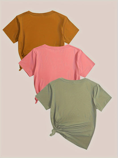 Dam T-shirt med naturmotiv och avslappnad stil – kortärmad grafisk topp med inspirerande tryck
