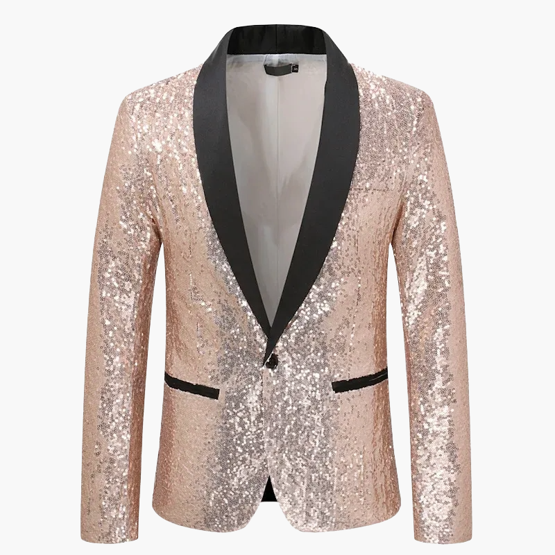 Herr Paljettkavaj Fest Blazer Slim Fit Partykläder