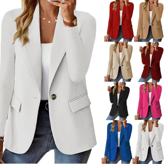 Damkavaj i klassisk britisk stil – Elegant vardagsblazer för kontor och fest