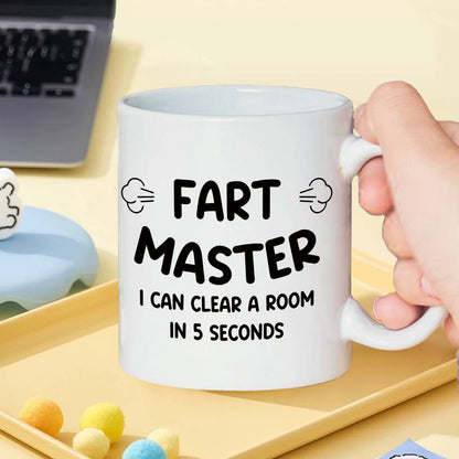 Herrmugg med skämttext – Fart Master – Rolig present till män, kaffemugg med humor för pappa eller pojkvän