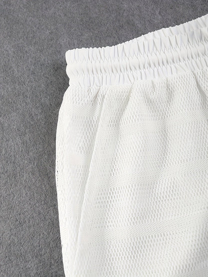 Herr Sportset Träningslinne och Shorts – Modern Mesh för Aktiv Livsstil