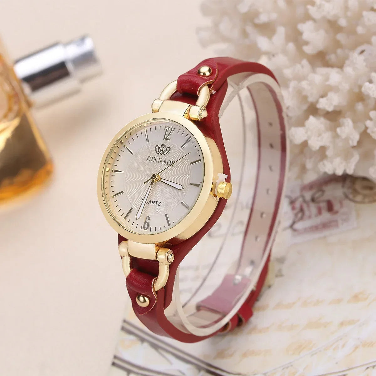 Damklocka vintage stil elegant vardagsur quartz