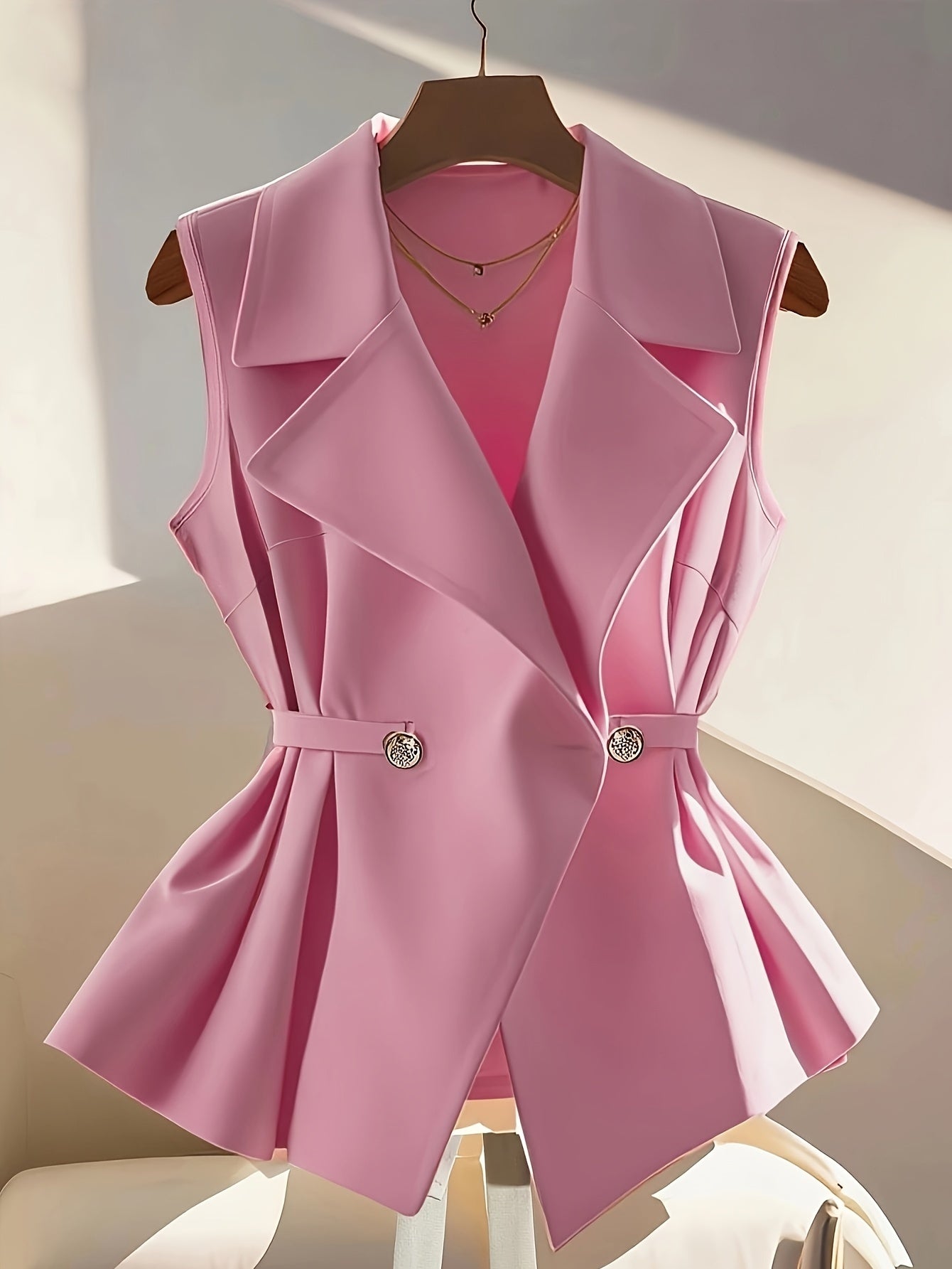 Dam Väst Kavaj Elegant Skräddarsydd Chic Kontorsstil