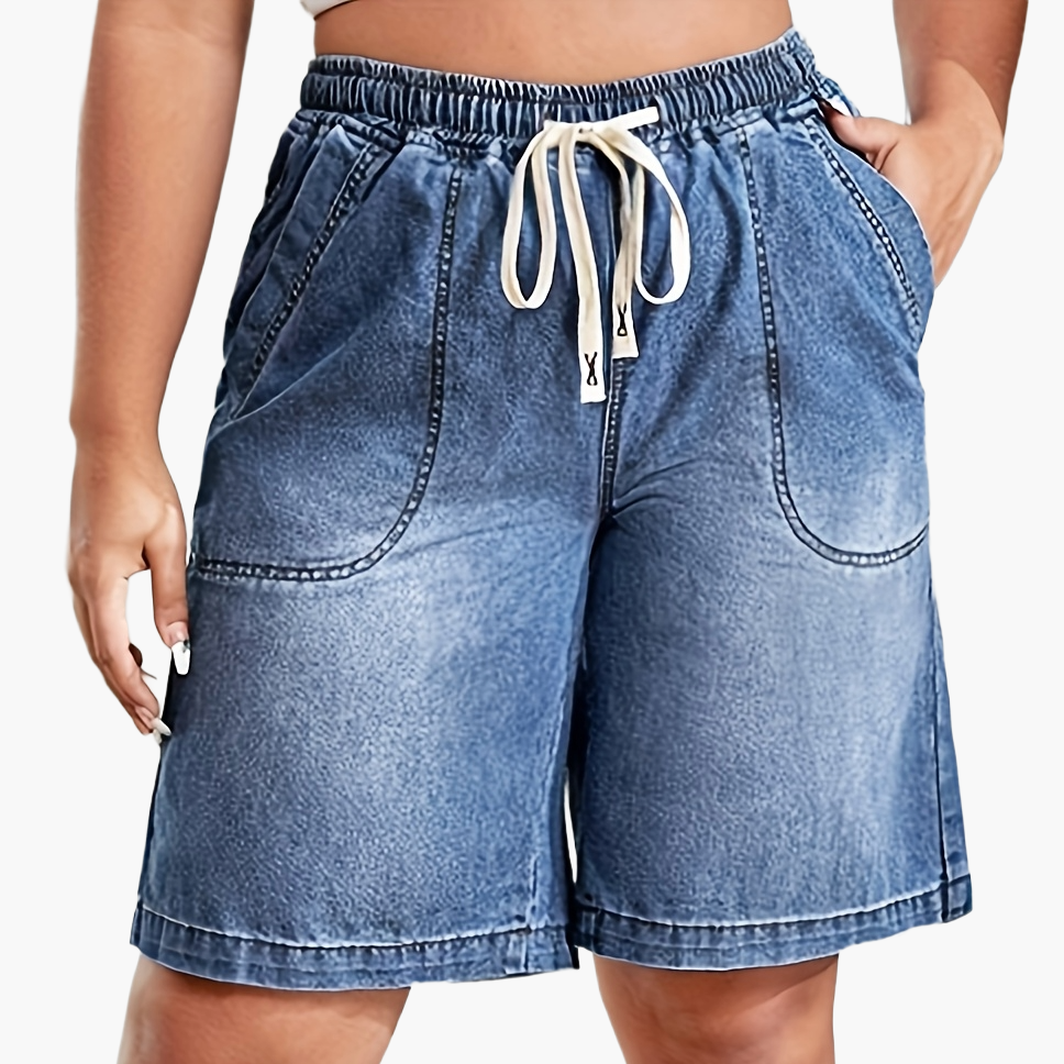 Dam Bermuda Shorts med Dragsko – Casual och Trendig Vår/Sommarstil